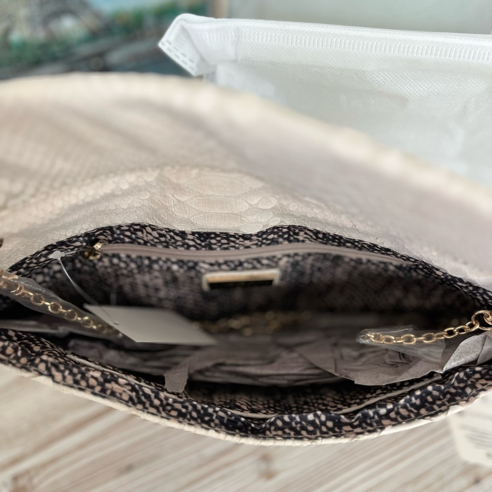 Ivory Python Print Clutch/Crossbody - image 2